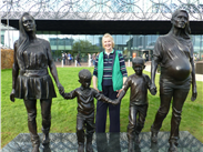 Gillian Wearing's sculpture, 'A Real Birmingham Family', with Gwynneth making it her own!